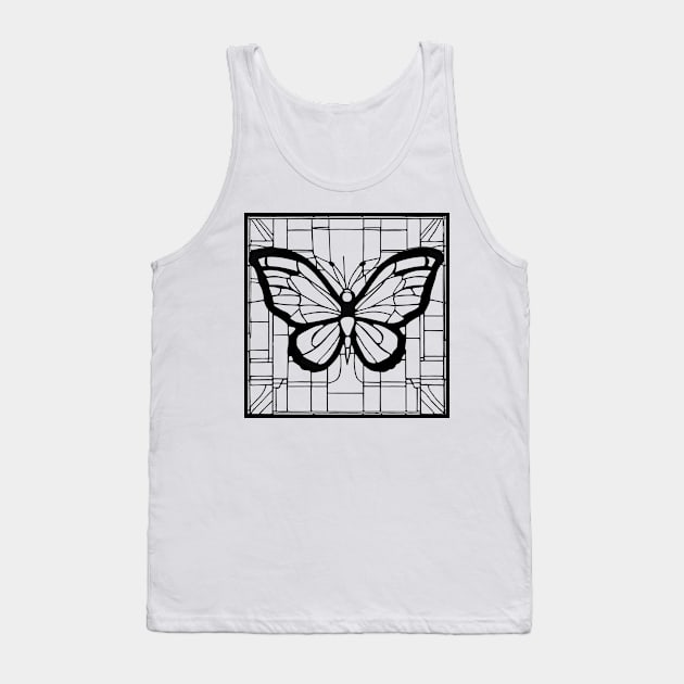 Stained Glass Butterfly (Black) Tank Top by The Tee Bizarre